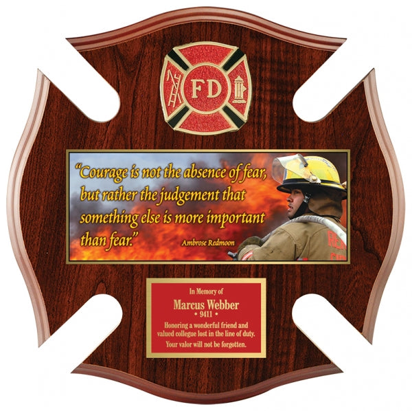 Fire Fighter Plaque 12" x 12"
