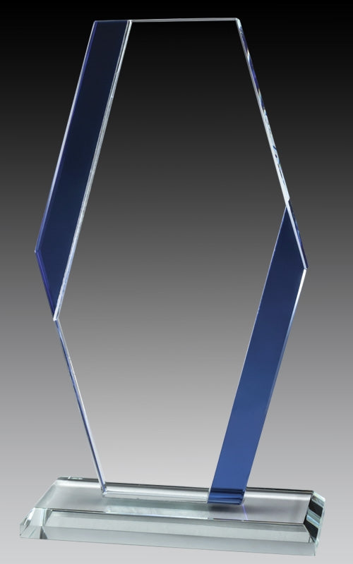 Glass Clear Pillar, Blue Accent