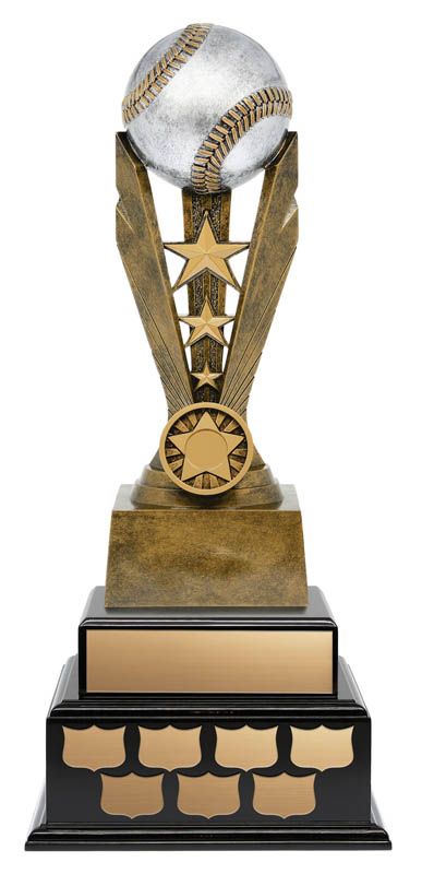 Baseball Zenith Resin on 2-Tier Black Wood Base