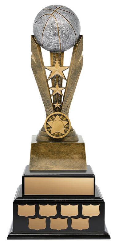 Basketball Zenith Resin on 2-Tier Black Wood Base