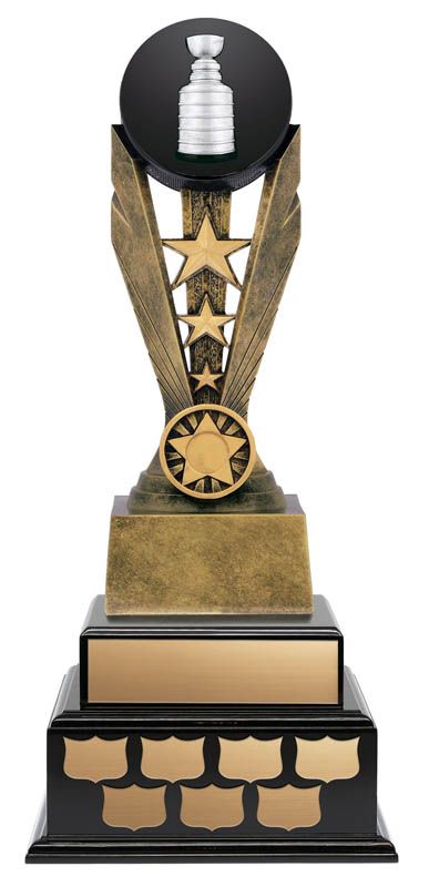 Hockey Zenith Resin on 2-Tier Black Wood Base