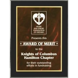 Red Guelph Acrylic Plaque | Bold Design for Distinct Honours