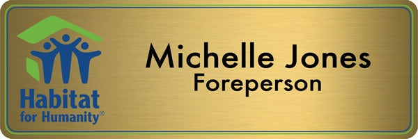 Metal Silver Framed NameTag 1" x 3"