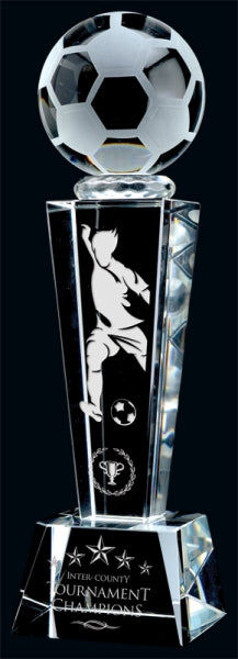 Online 10" Vapour, Soccer Optic Crystal Award Canada