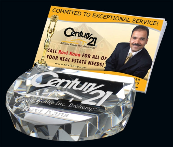 Order Optic Crystal Mt. Rundle Holder Award | Desk Accessory