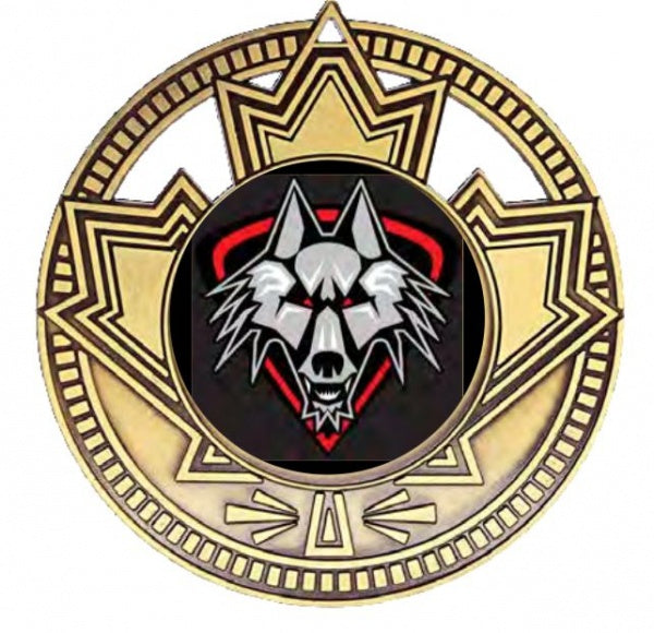 2¾” Custom Maple Leaf Medal | Gold, Silver & Bronze Awards Canada