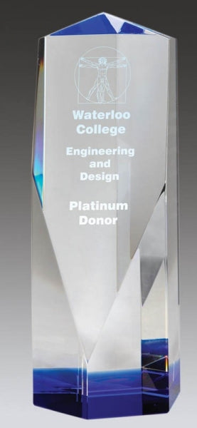 Online Cobalt Series Crystal Tower w/Blue Accent Awards