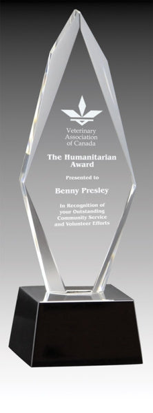Crystal Arrowhead - Custom 3D Crystal Awards Canada