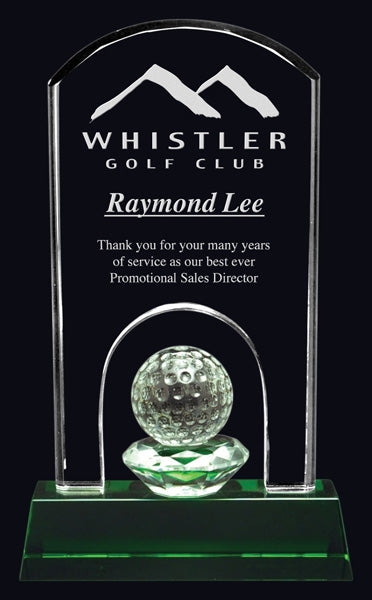 Optic Crystal Green & Clear Golf Award | Golf Trophies Canada