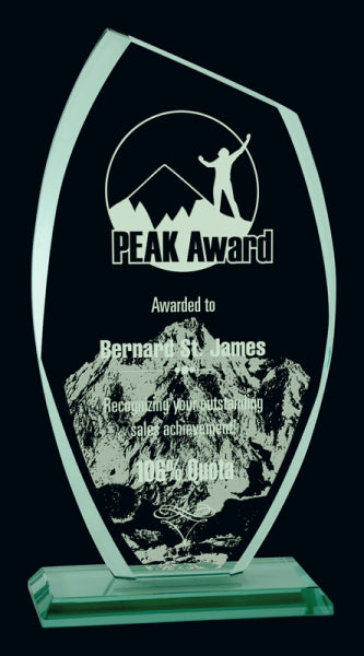 Jade Glass Manchester Trophies Canada - Custom Glass Awards
