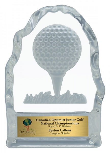Shop 4" Golf Tee Glass Iceberg | Personalized Golf Trophy Cup