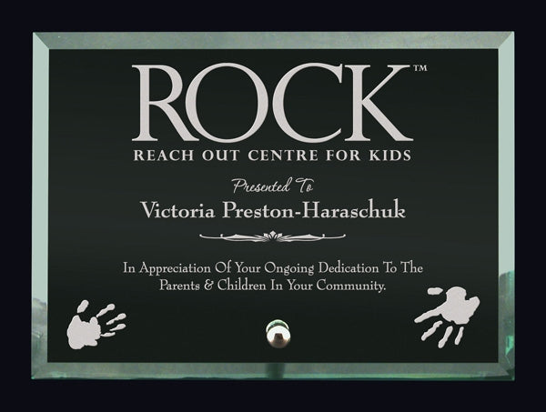 Jade Glass Ashton Award β Custom Engraved Glass Trophy Canada