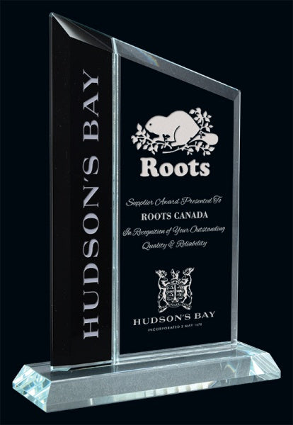 Berkshire Black & Clear Glass Trophy | Custom Awards Canada