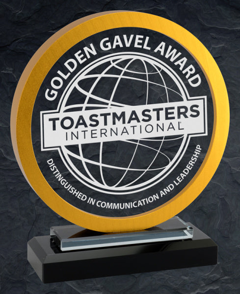 Jupiter Glass Award, Gold | Custom Glass Trophies Canada