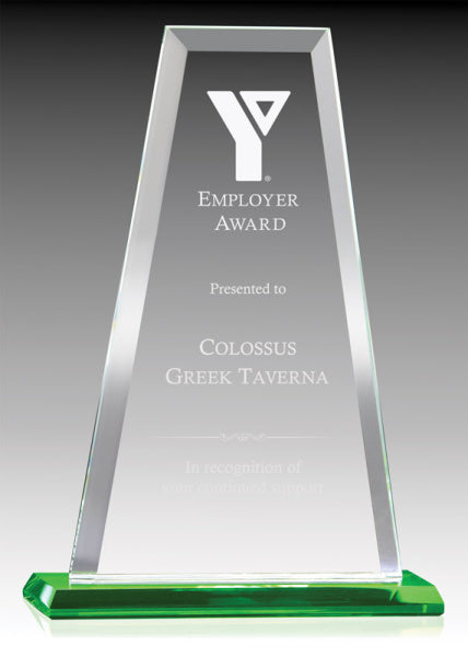 Order Gemstone Series Green Glass Summit | Custom Glass Trophy