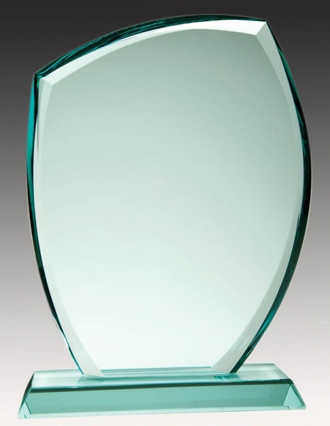 Jade Glass Peaked Corner | Elegant Custom Glass Awards