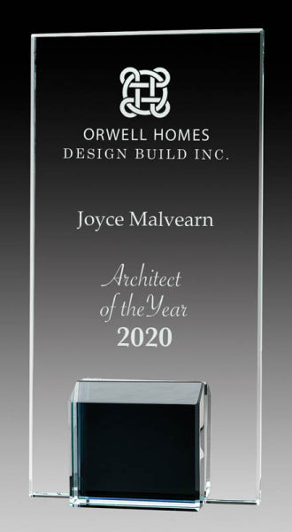 Celebrate Wins With Gemstone Series Glass Award Black