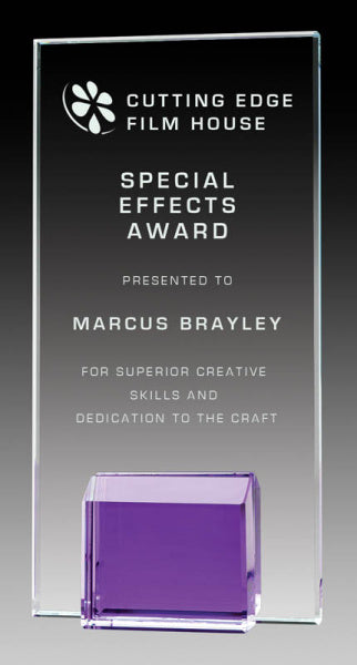 Elegant Gemstone Series Glass Award Violet | Shop Now