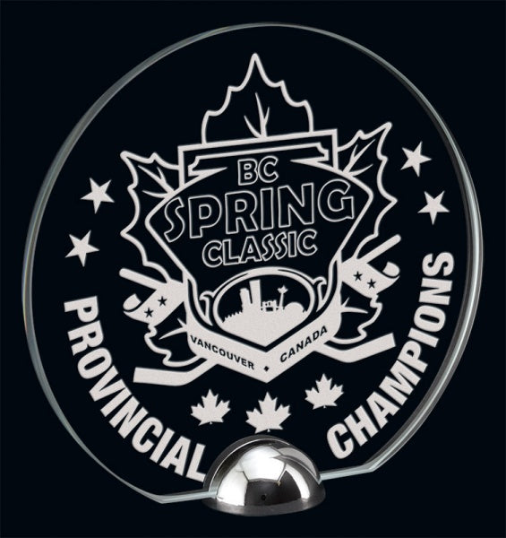 Elegant Holly Glass Award | Custom Engraved Glass Trophies