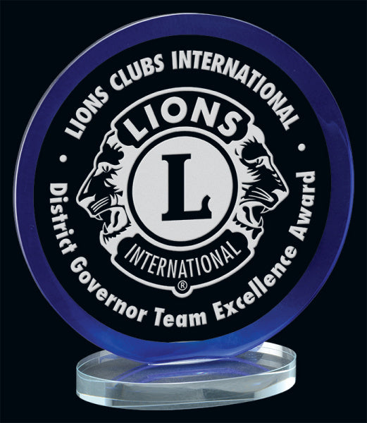 MacDonald Blue Glass Award | Glass Awards Engraved Toronto