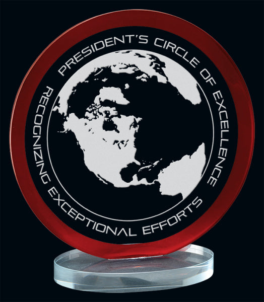 MacDonald, Red Glass Award | Custom Glass Trophies Canada