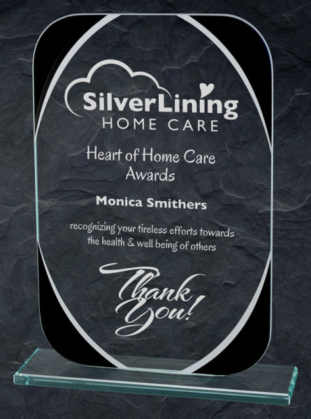 Buy Huntsville Black & Mirror Glass Award Custom Engraved Trophy