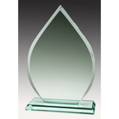 Elegant Jade Glass Tear Drop Trophy
