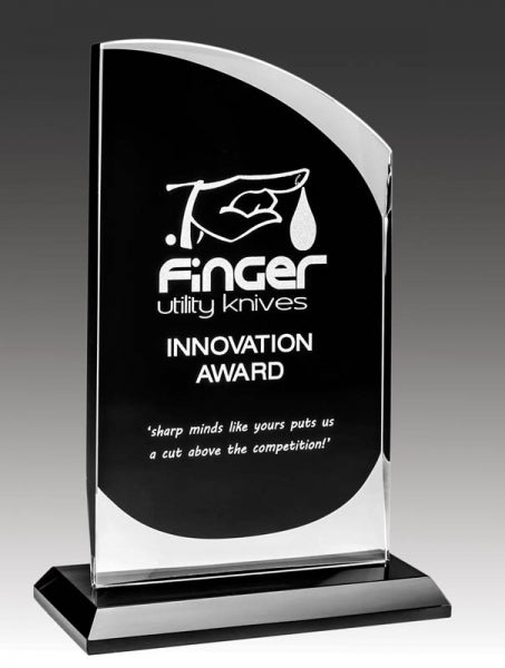 Onyx Series Clear/Black Glass, Screen | Glass Trophy Award
