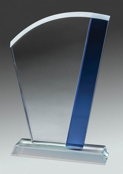 Shop Custom Aqua Series Glass Fan, Blue Accent Trophy Awards