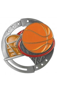 Basketball Colour Enamel Medal | Gold, Bronze & Silver Options Online
