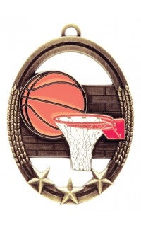 Tri Star Basketball Medal for Students & Athletic Champions