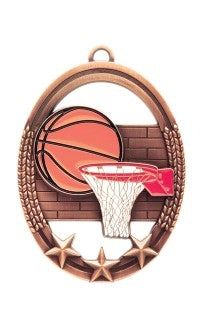 Get Tri Star Basketball Medal for Students & Athletic Champions