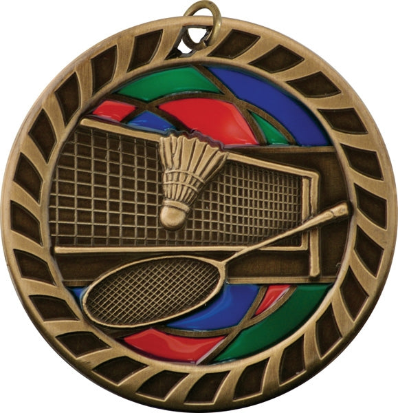 Badminton Stained Glass Medal | Custom Sports Medals Canada