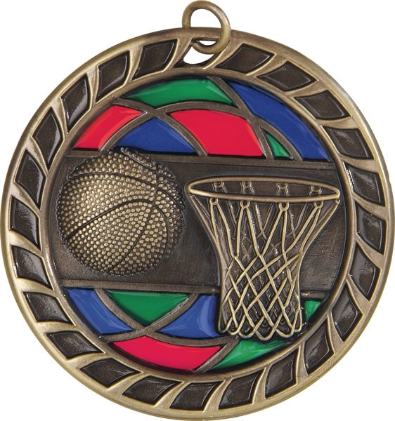 Basketball Stained Glass Medal | Personalized Sports Medals