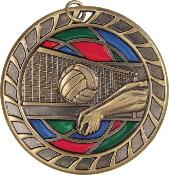 Shop Volleyball Stained Glass Medal | Custom Medals Canada