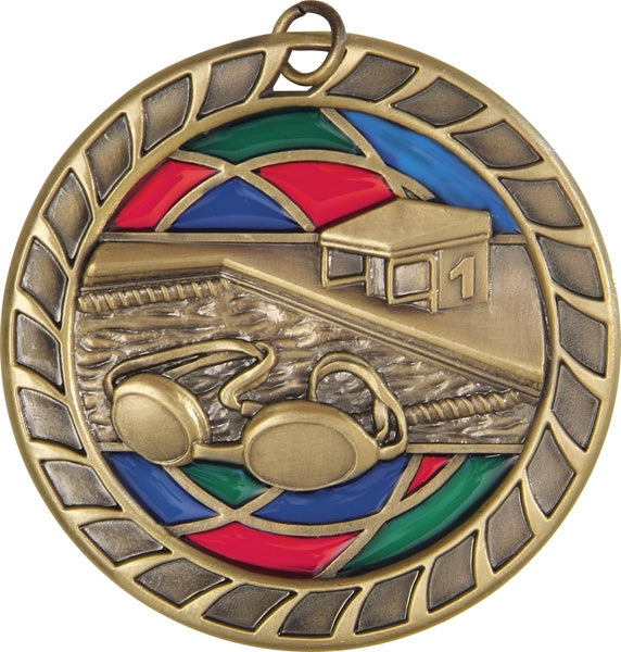 Swimming Stained Glass Medal | Custom Medals Canada & Awards