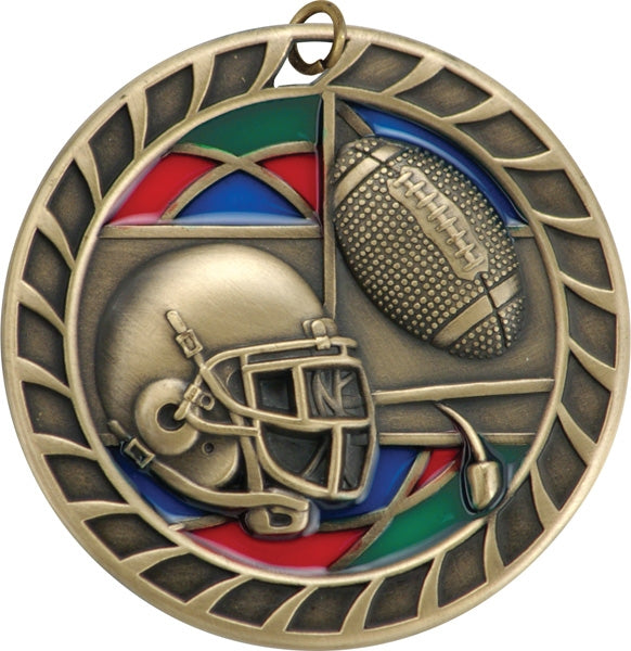 Football Stained Glass Medal | Sports Medals Canada