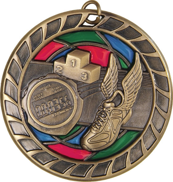 Buy Online Track Stained Glass Medal | Sports Medals Canada