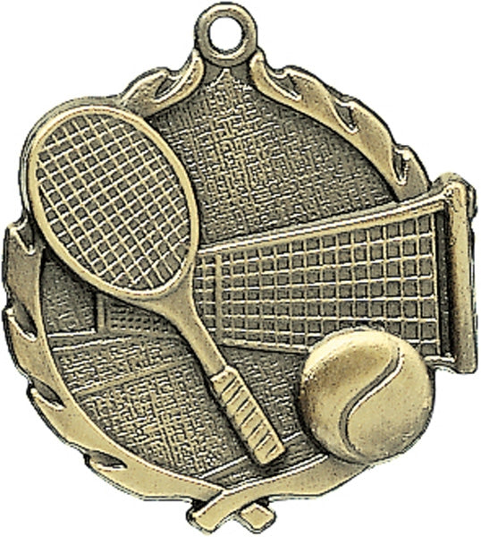 2½″ Tennis Sculptured Medal | Gold, Engraved & Custom Awards