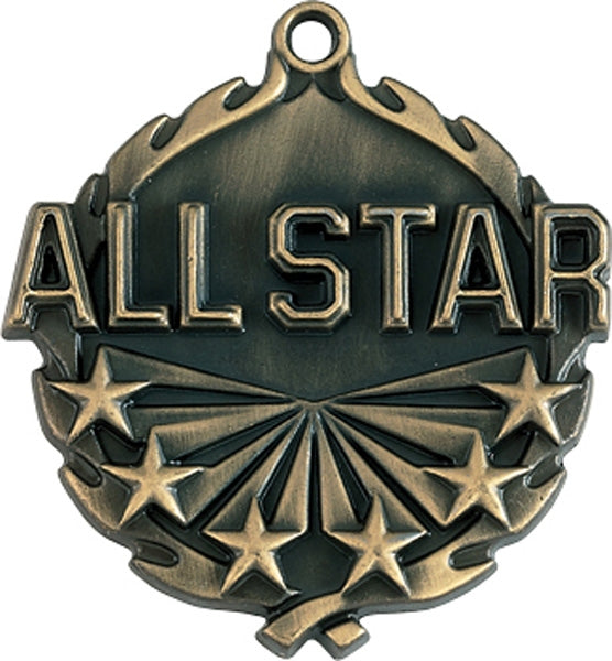 Buy All Star 1¾” Sculptured Medal | Gold & Custom Medals Canada
