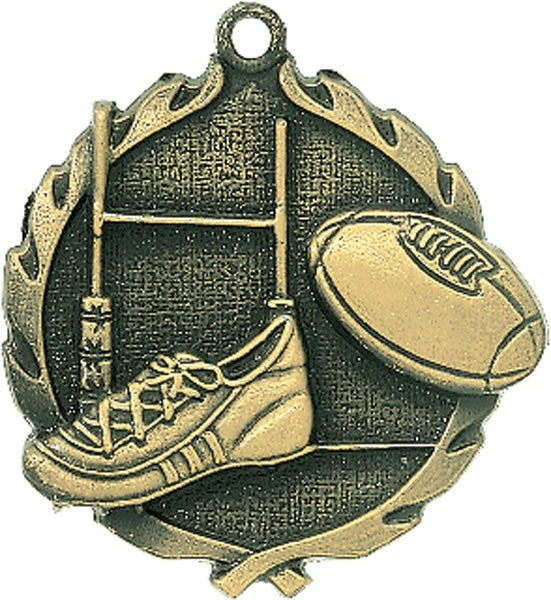 Shop 1¾″ Rugby Sculptured Medal | Custom Sports Medals Canada