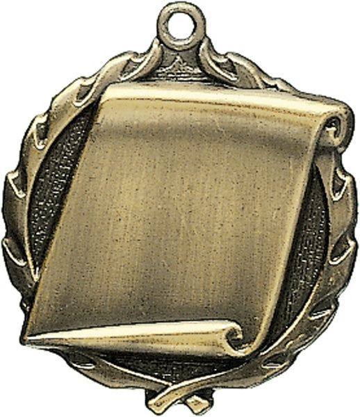 1¾" Scroll Sculptured Medal | Gold, Silver & Bronze Sports Award