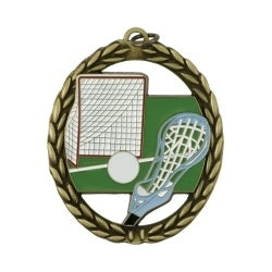 Lacrosse Space Medal With Ribbon | Sports & Custom Medals Canada