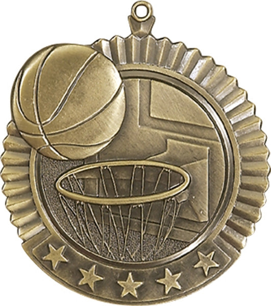 2¾” Basketball Diameter Star Medal | Customized Sports Medal