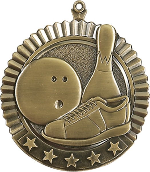 Bowling 10 Pin Diameter Star Medal | Sports Medals Canada