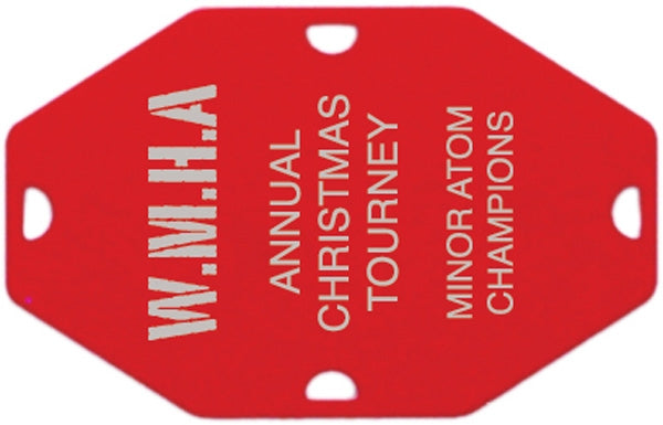 Red on Both Sides Blank Aluminum Street Tags | Custom Medals Canada