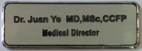 Silver Plastic Framed NameTag 1" x 3"