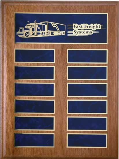 Walnut Finish Annual Wall Plaque | Custom Engraved Award Toronto