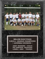 Custom 9"" x 12"" Photo Plaque Black Marble | Engraved Plaques
