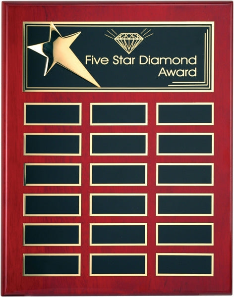 Shop Custom Rosewood Piano Finish Metal Star Plaque | Awards4u